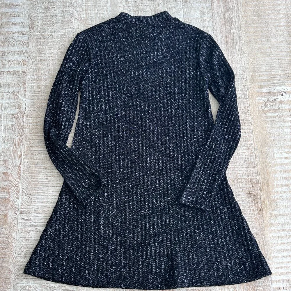 Urban Outfitters Sweater Mini Dress Medium Womens Black Glitter Mock Neck Dress - Picture 10 of 10